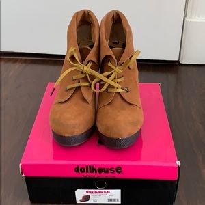 Dollhouse wedge faux suede bootie